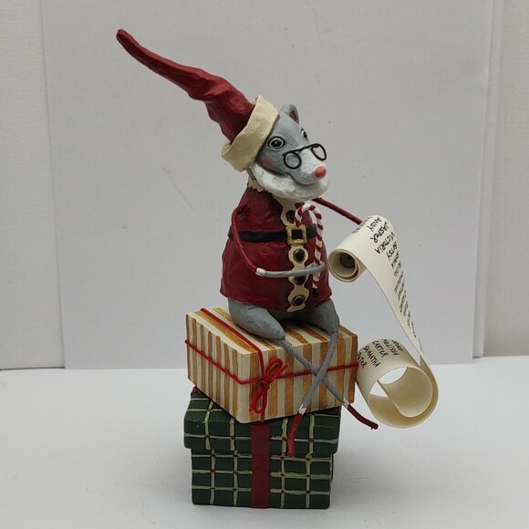 Lori Mitchell Christmas Santa Mouse Figurine - Christmas Mouse - Retired - Picture 6 of 9